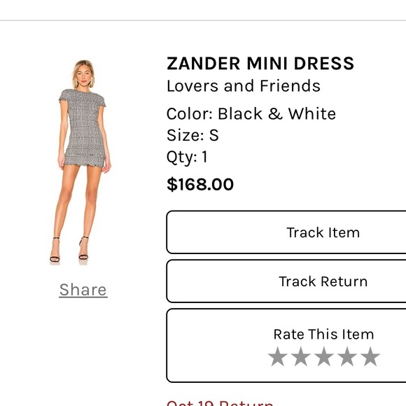 Zander Mini Dress by Lovers + Friends in black and white - Picture 5 of 10